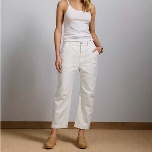 American Eagle AE77 Premium Barrel Pant in White | Size 8